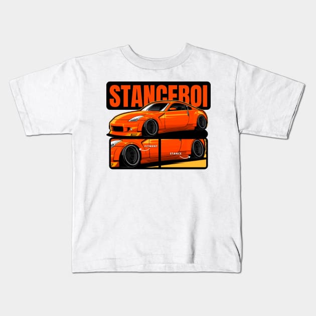 Stance Boi - 350z Kids T-Shirt by MOTOSHIFT